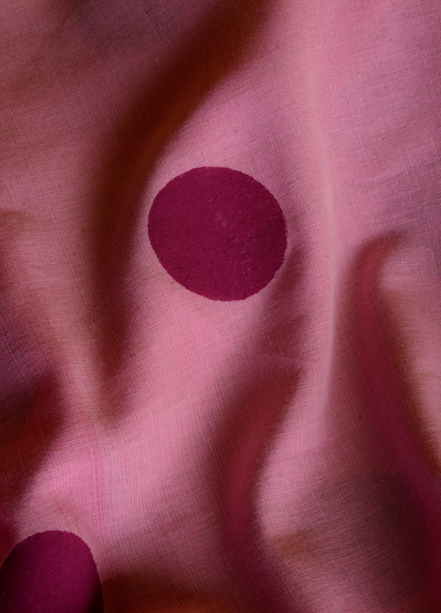 BIG & SMALL POLKA DOTS - HAND BLOCK PRINTED COTTON SAREE