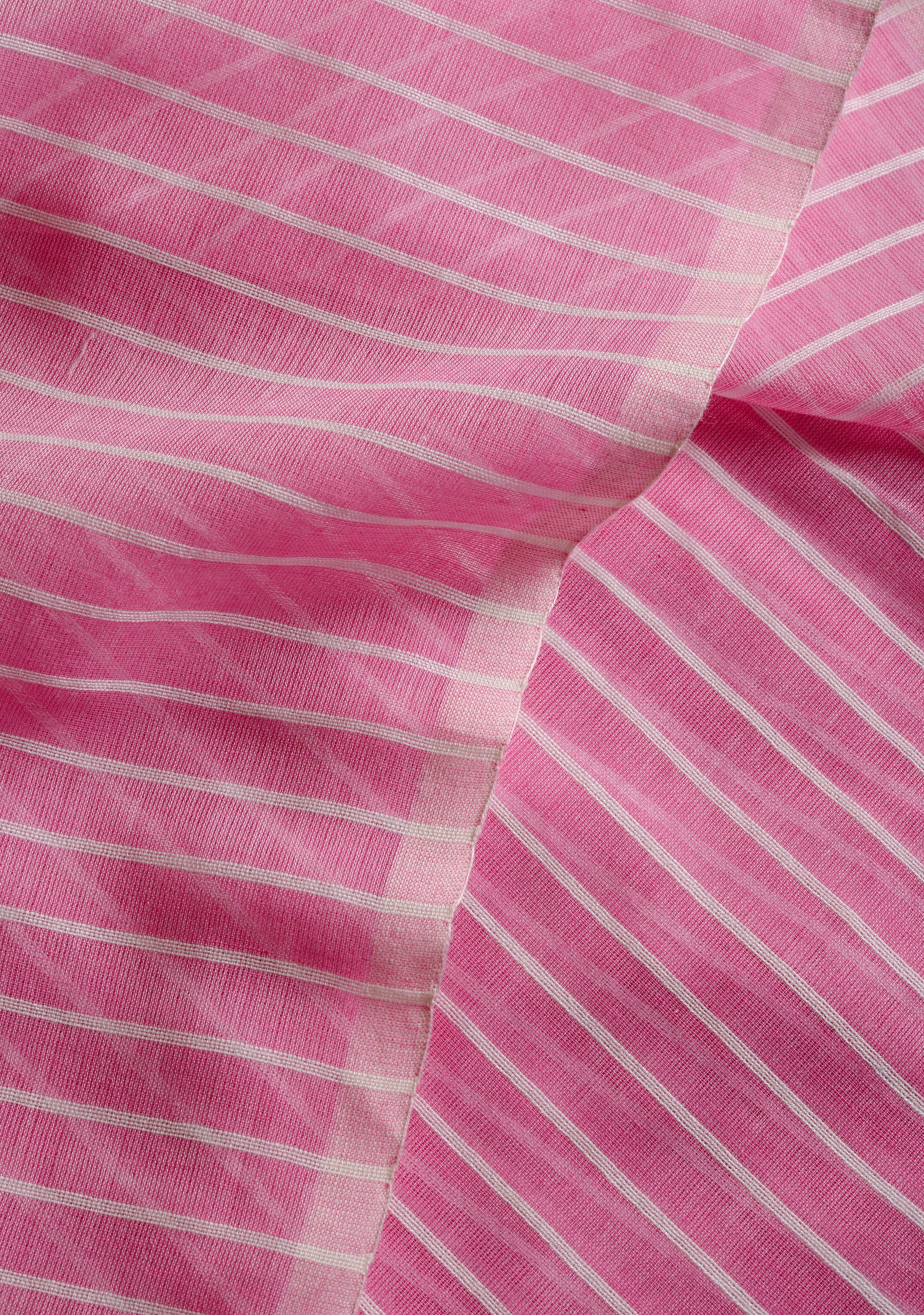 Pink Cotton Lines Saree