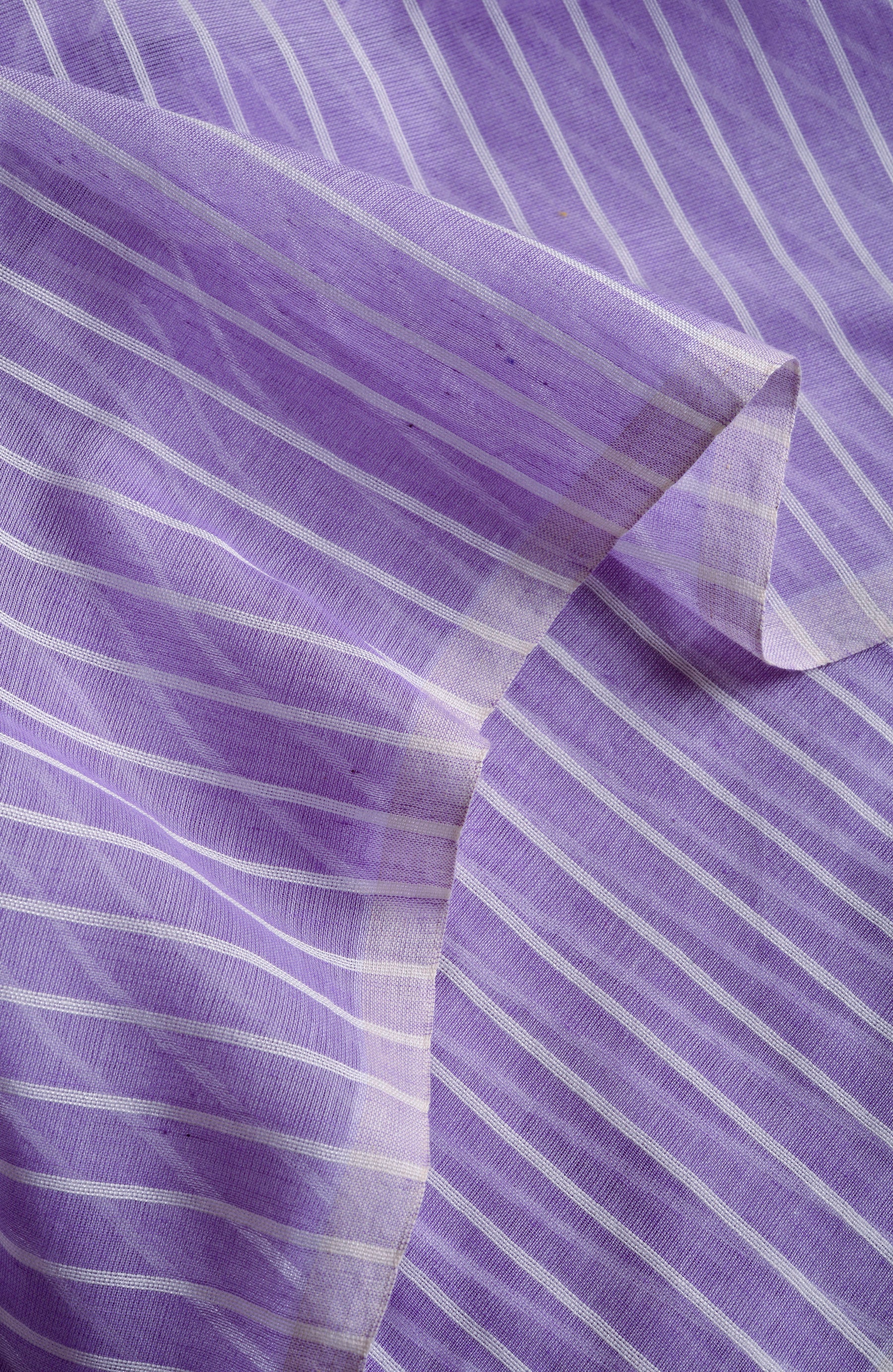 Violet Cotton Lines Saree