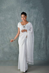 HANDWOVEN WHITE JAMDANI SAREE