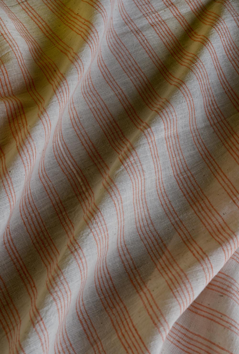 Ivory and Orange Lines Cotton Stole