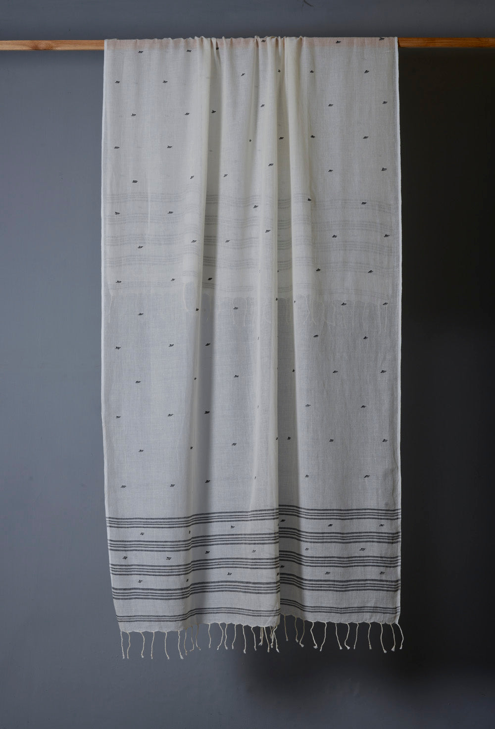 Black and White Jamdani Dupatta