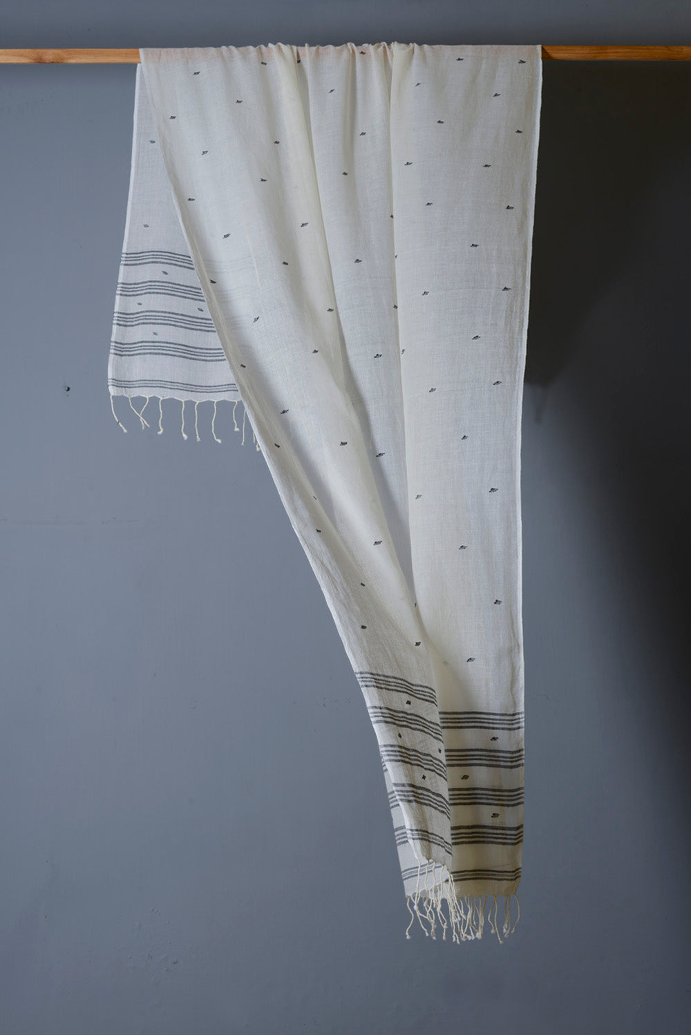 Black and White Jamdani Dupatta