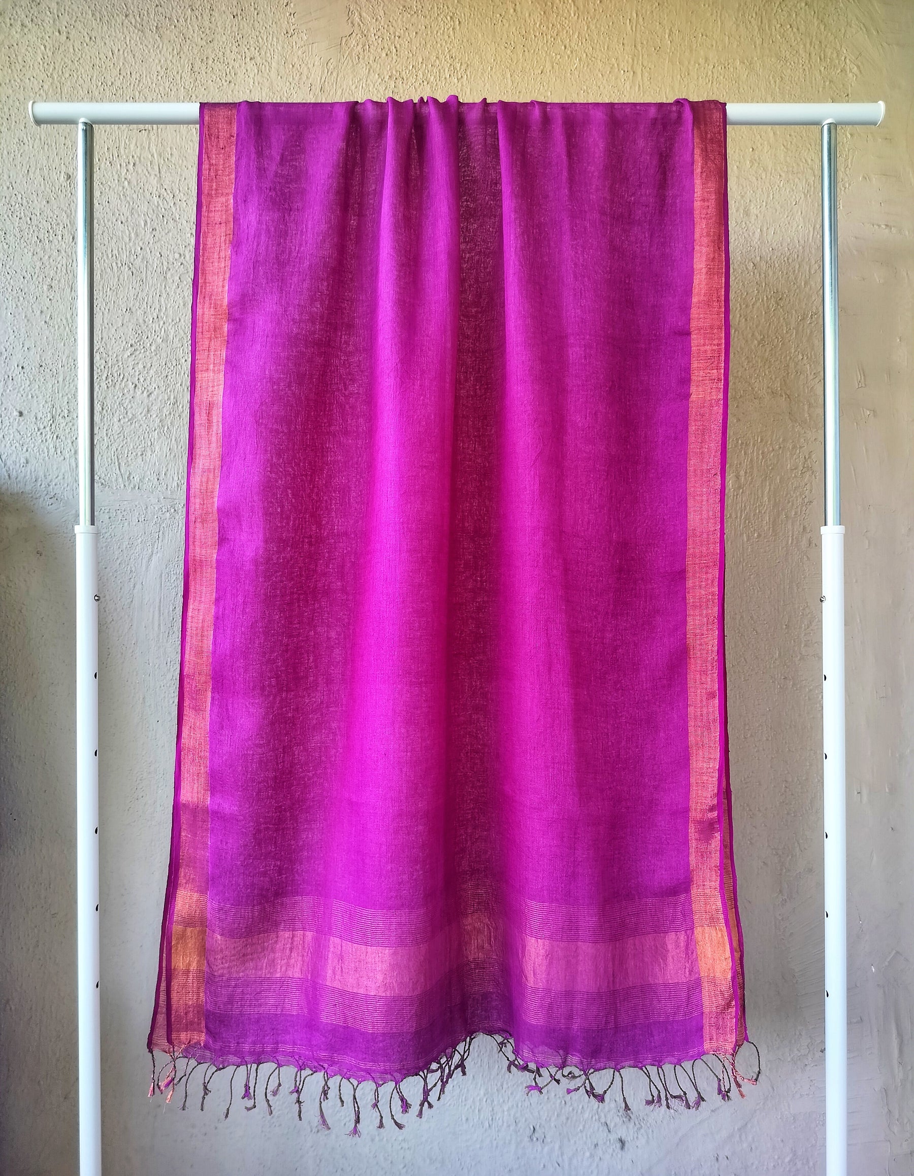 Dark Magenta Linen Dupatta