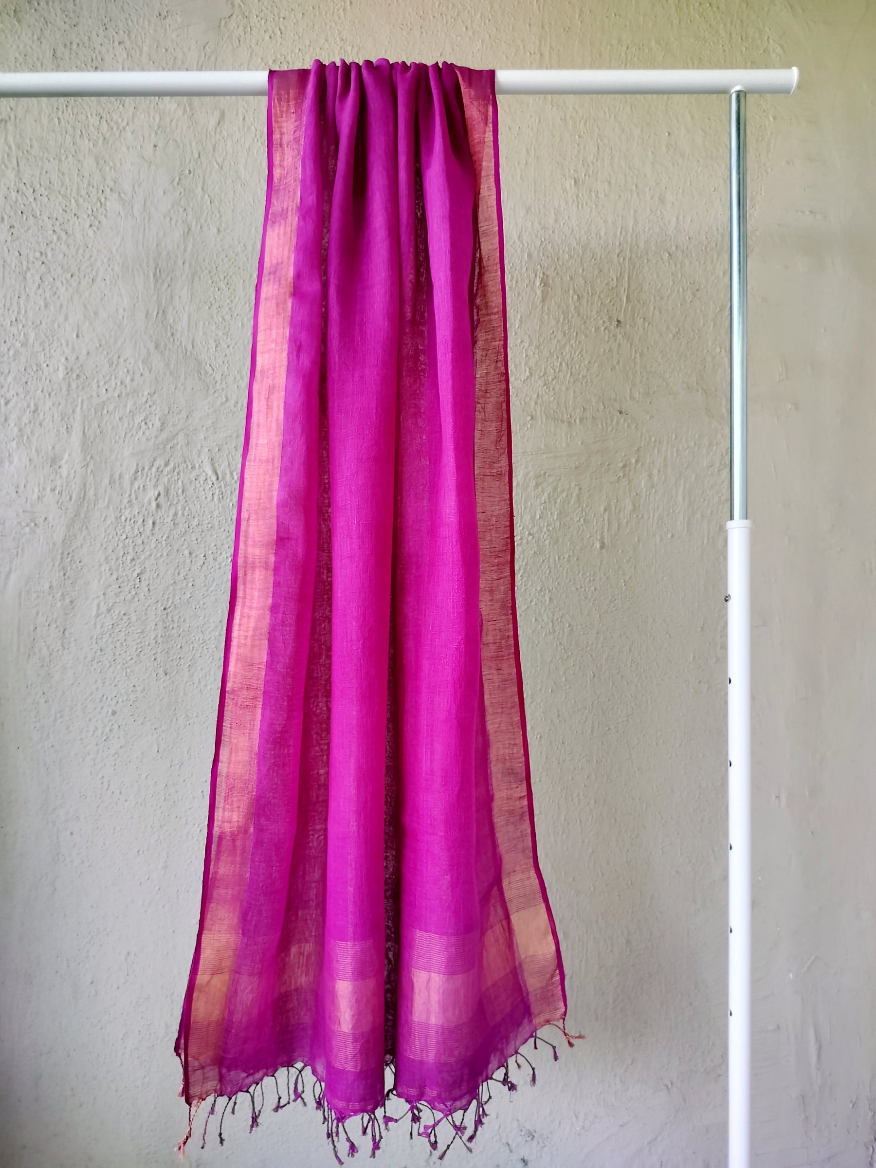 Dark Magenta Linen Dupatta