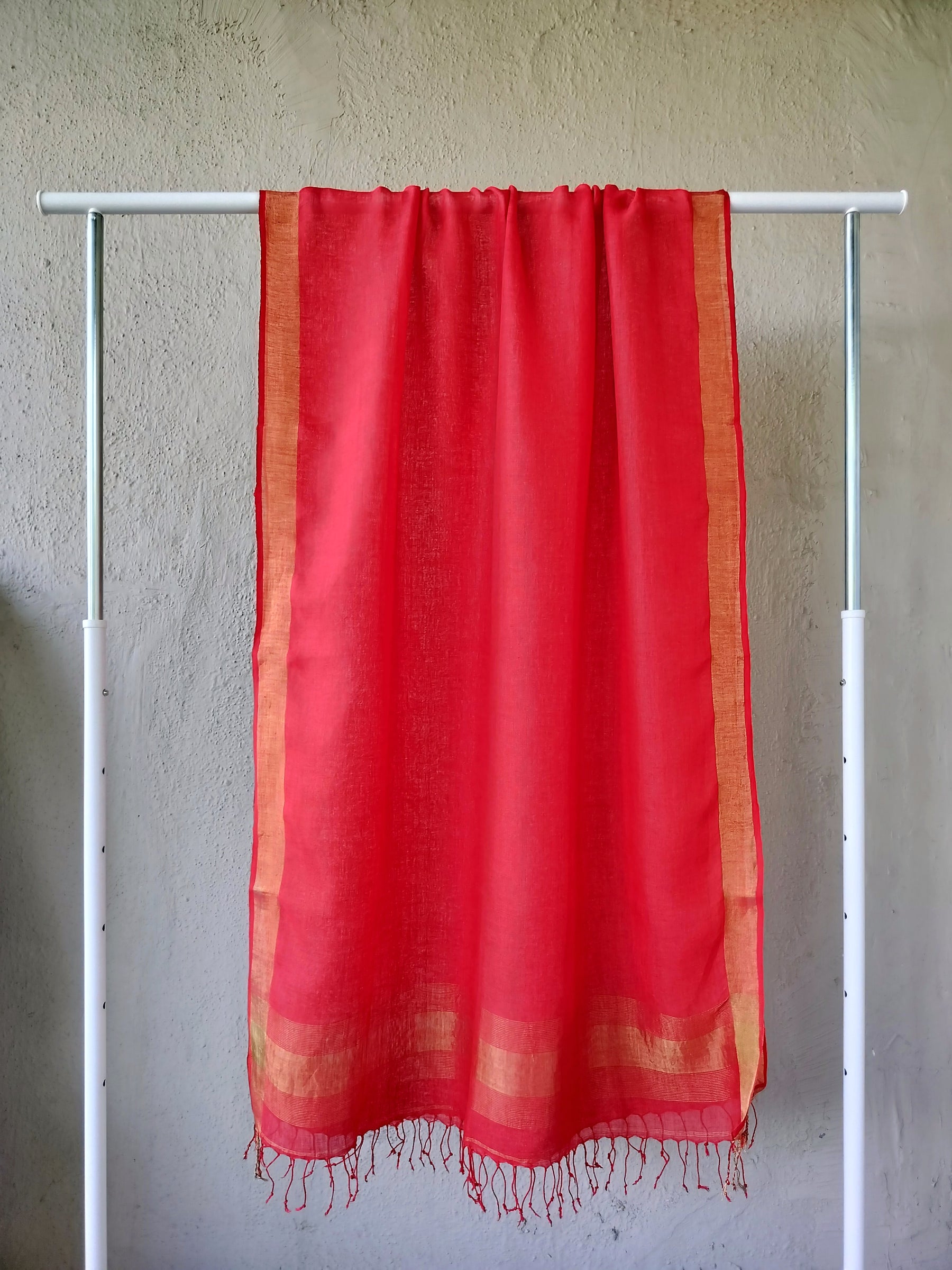 Red Linen Dupatta