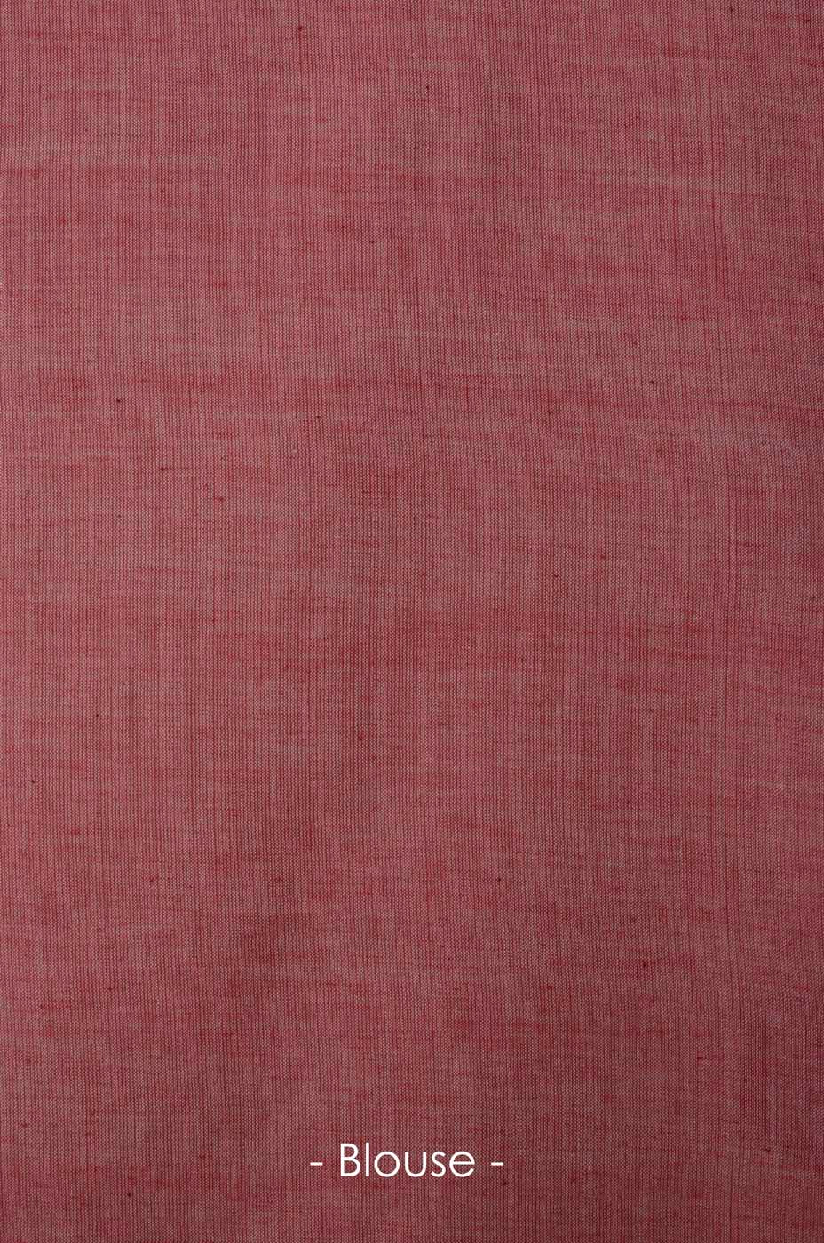 Handwoven Red Lotus Bawanbooti Saree