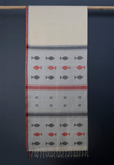 Handwoven Fish Motif Bawanbooti Saree