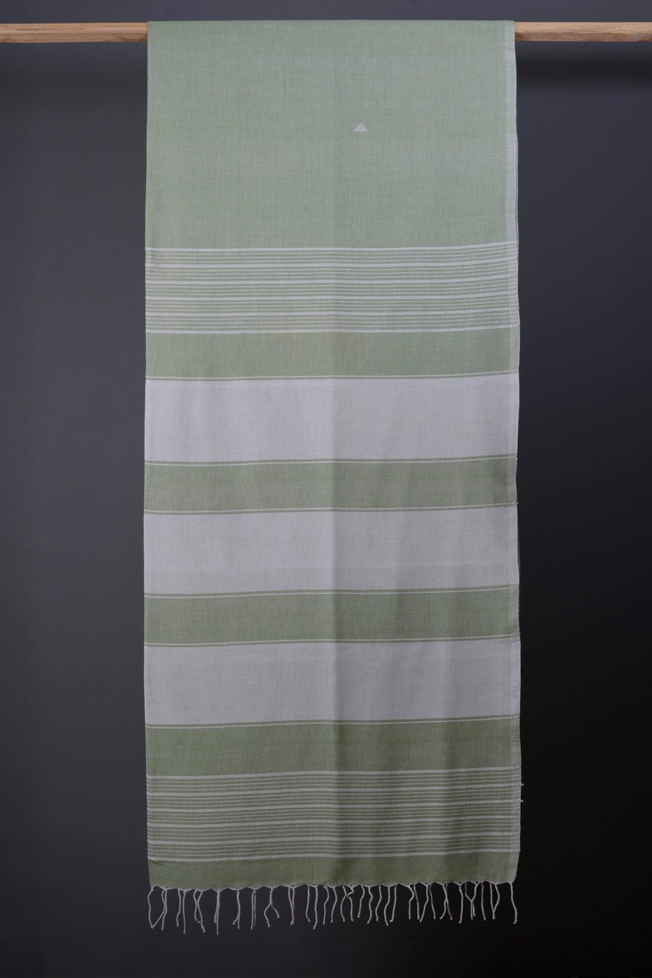 Handwoven Bawanbooti Saree Mint Green and White