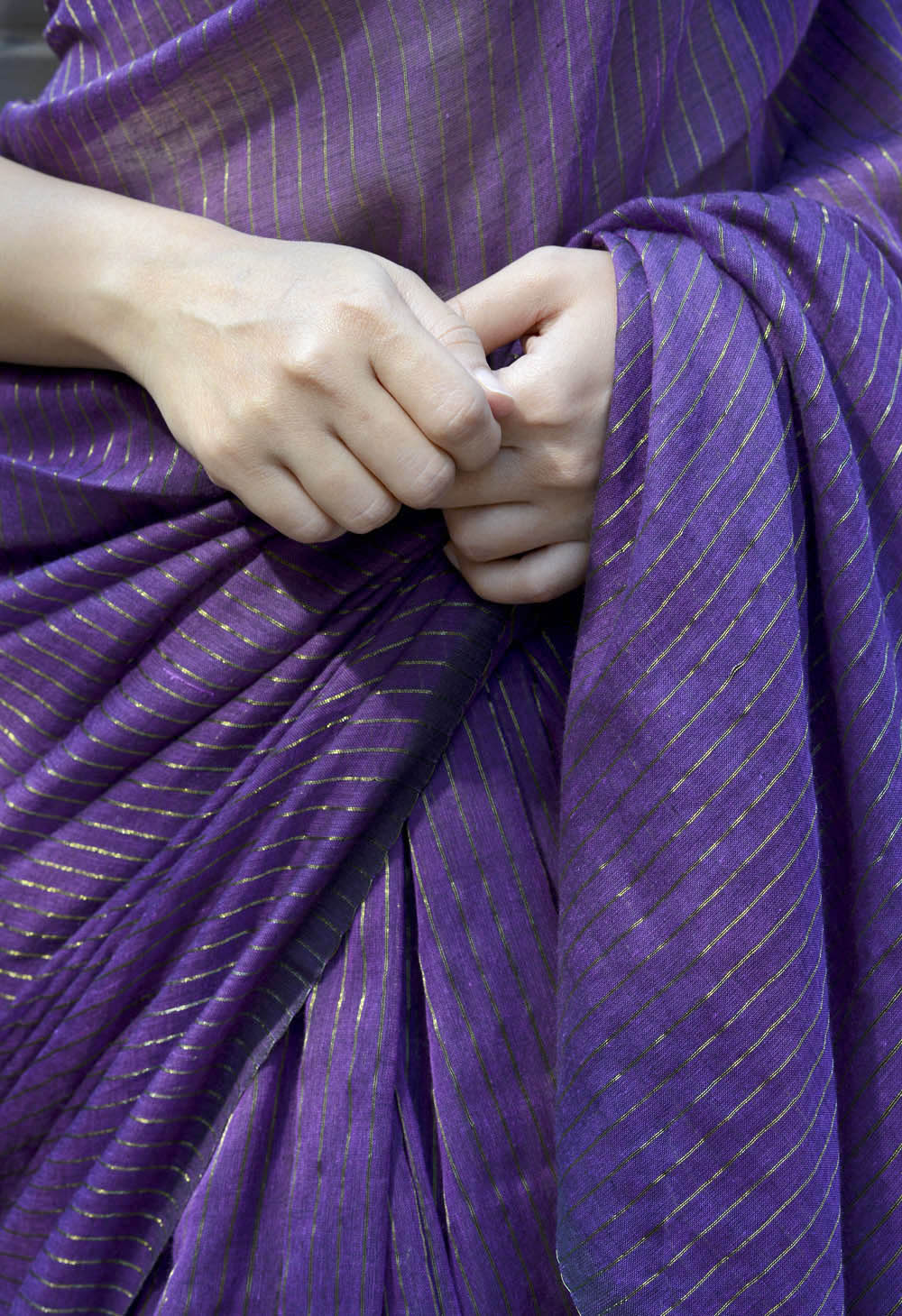 Deep Purple Zari Lines Saree