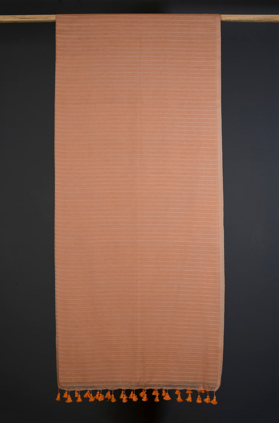 Peach Cotton Line Saree