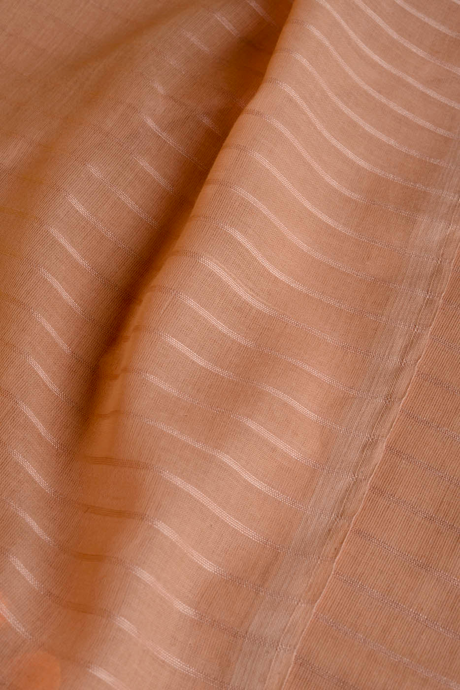 Peach Cotton Line Saree