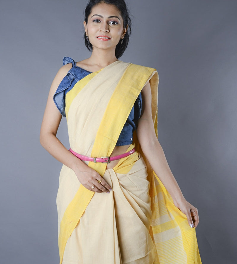 Yellow Cotton Saree