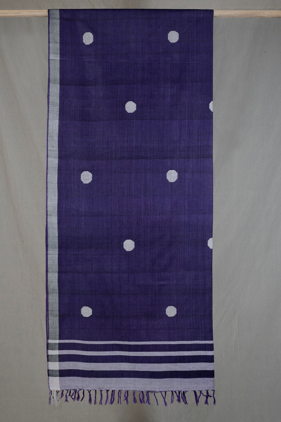 Handwoven Polka Dot Bawanbooti Saree
