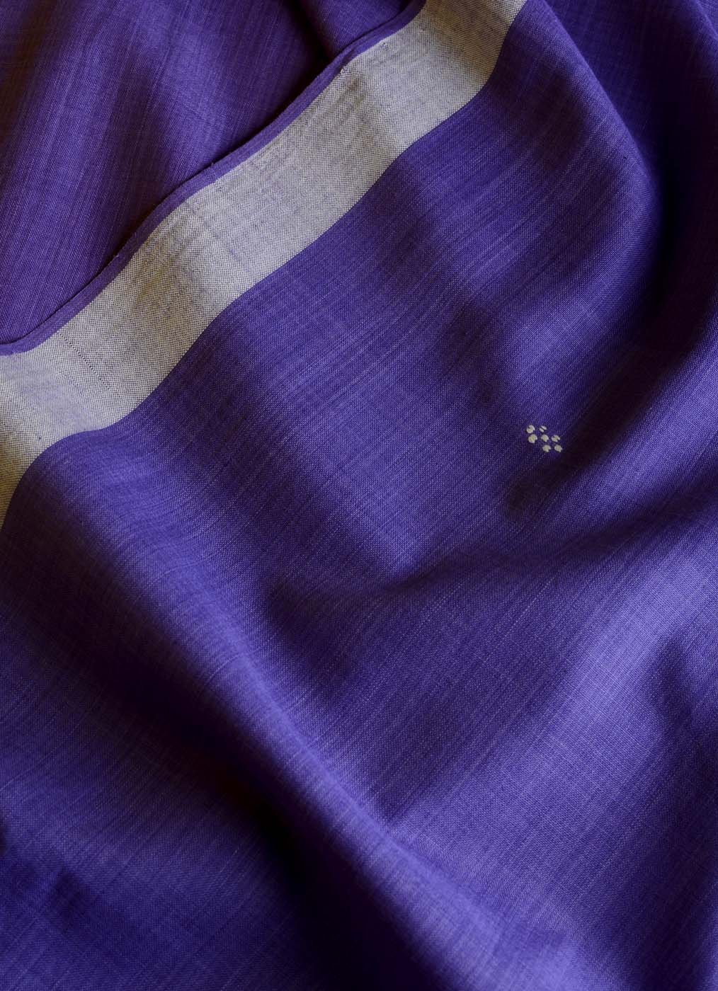 Handwoven Purple Bawanbooti Saree