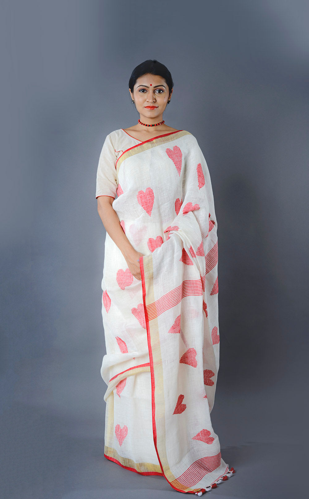 LOVE - Handwoven Linen Jamdani