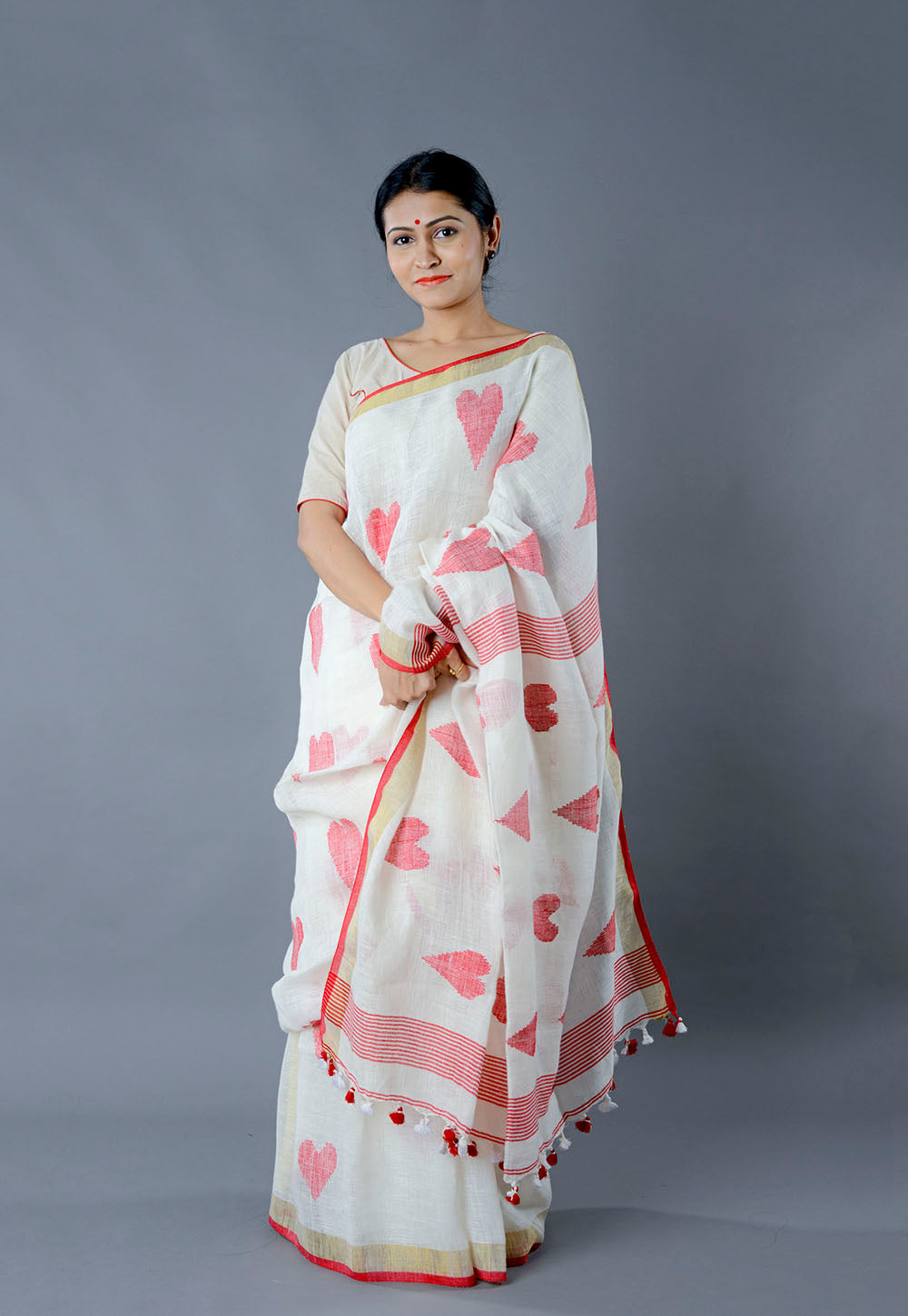 LOVE - Handwoven Linen Jamdani