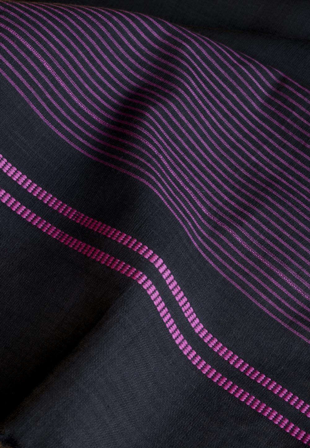 Cotton Stole - Black and Pink