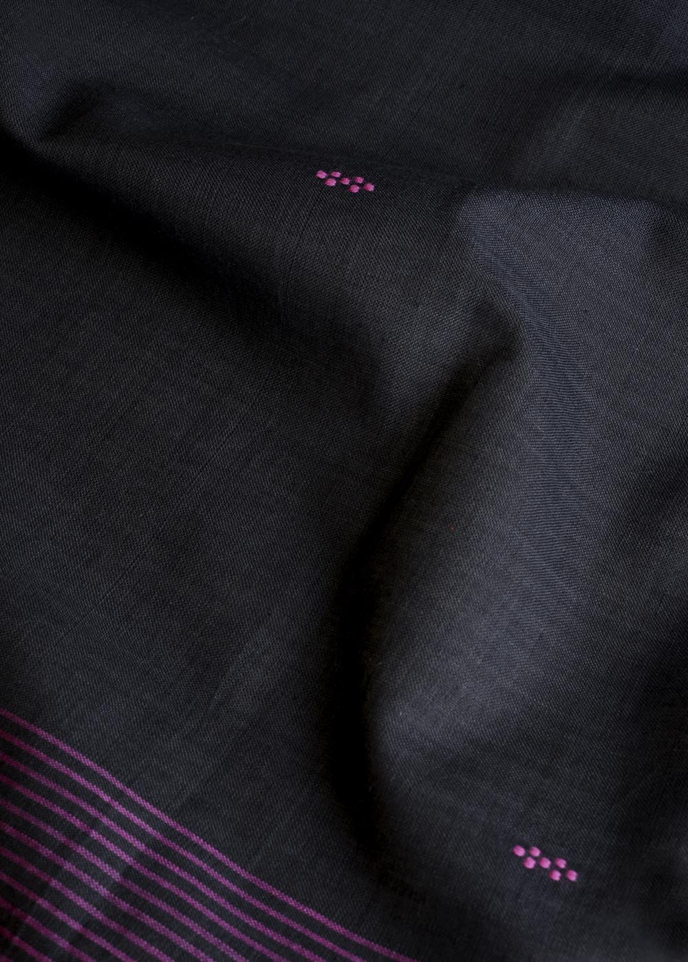 Cotton Stole - Black and Pink