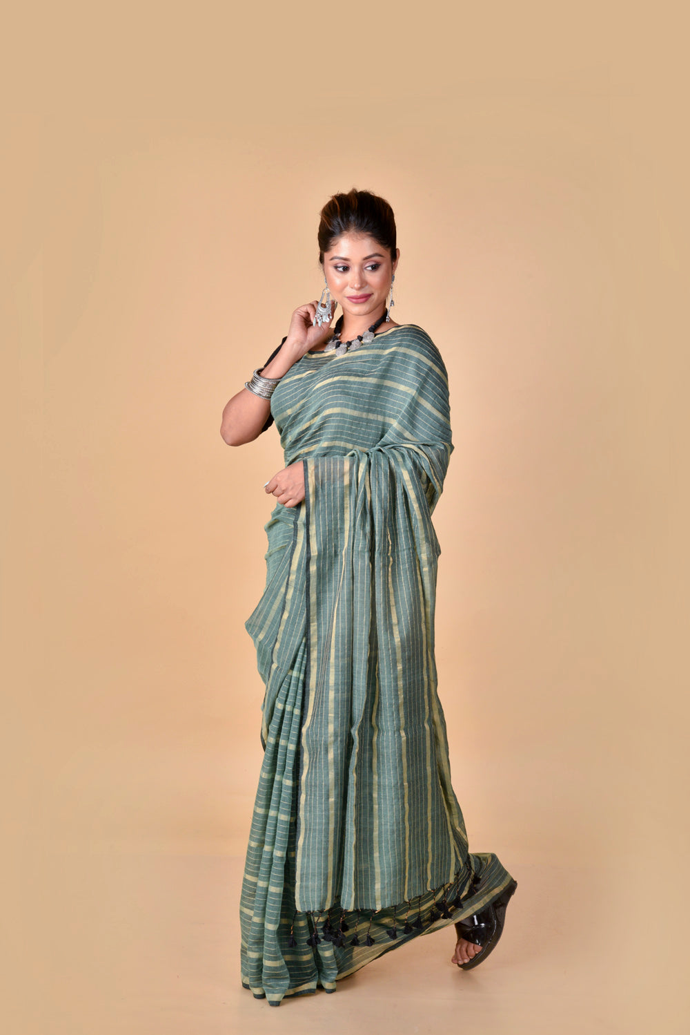 Laurel Colour Gold Zari Stripes