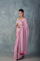 Lilac Gold Zari Stripes