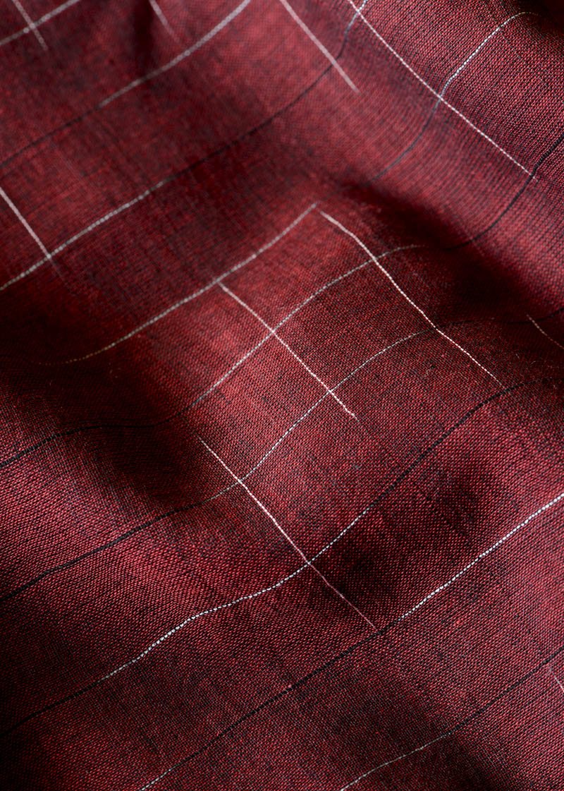 MAROON - all over abstract lines Saree