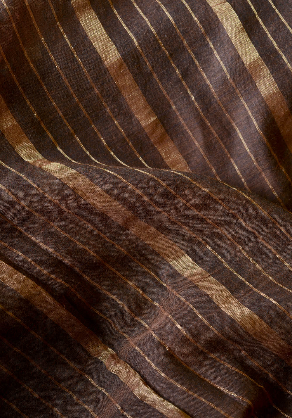 Coffee Gold Zari Stripes