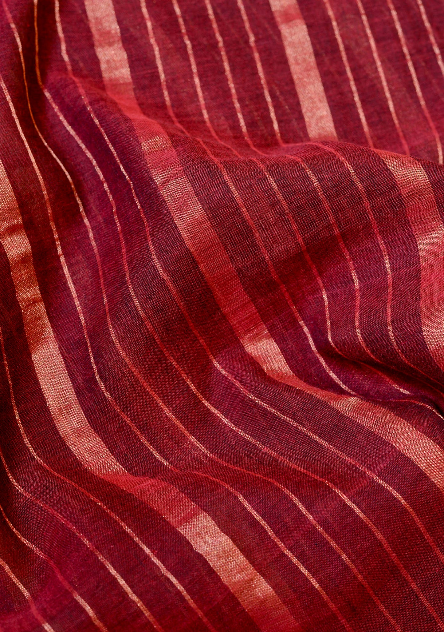 Maroon Gold Zari Stripes