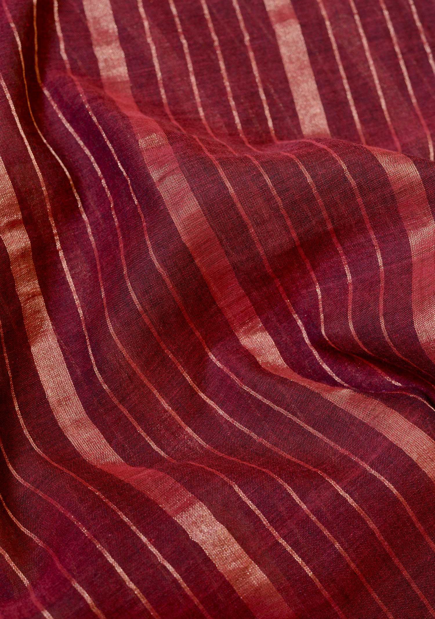 Maroon Gold Zari Stripes