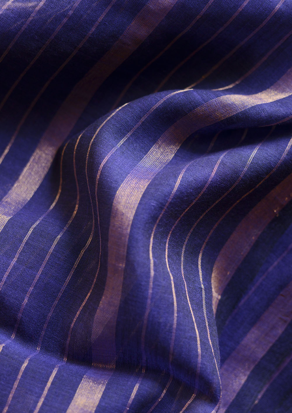 Lavender Blue Gold Zari Stripes