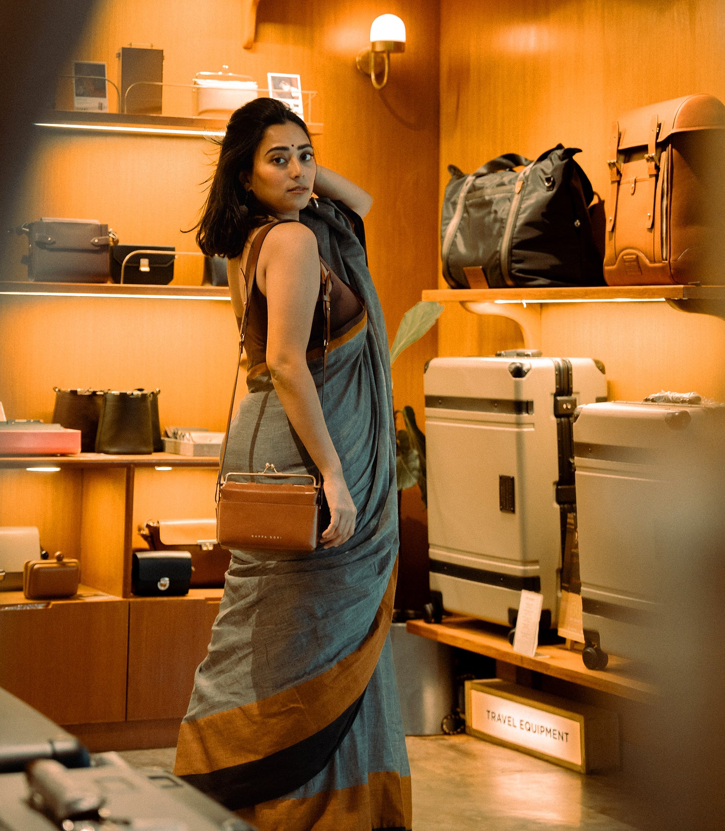 RUST AND GRAY - HANDWOVEN COTTON SAREE