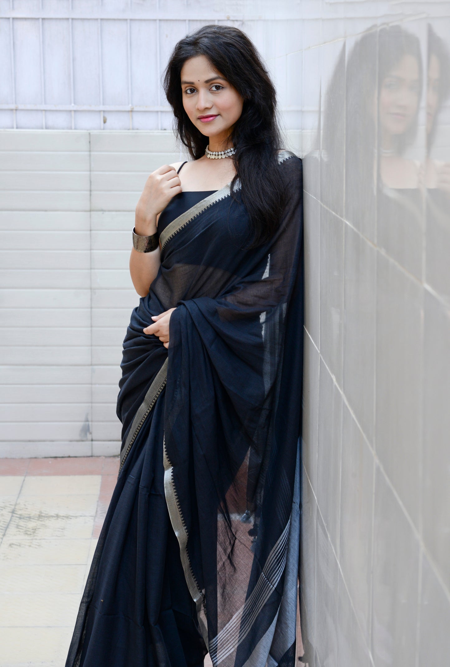 Black and Silver - Light Weight Cotton Saree