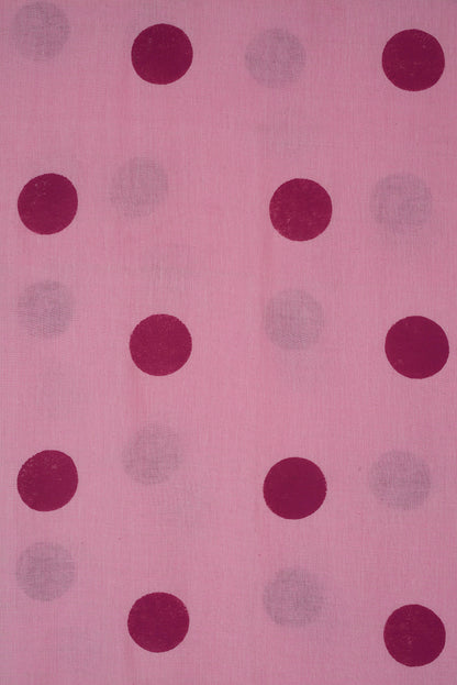 BIG & SMALL POLKA DOTS - HAND BLOCK PRINTED COTTON SAREE
