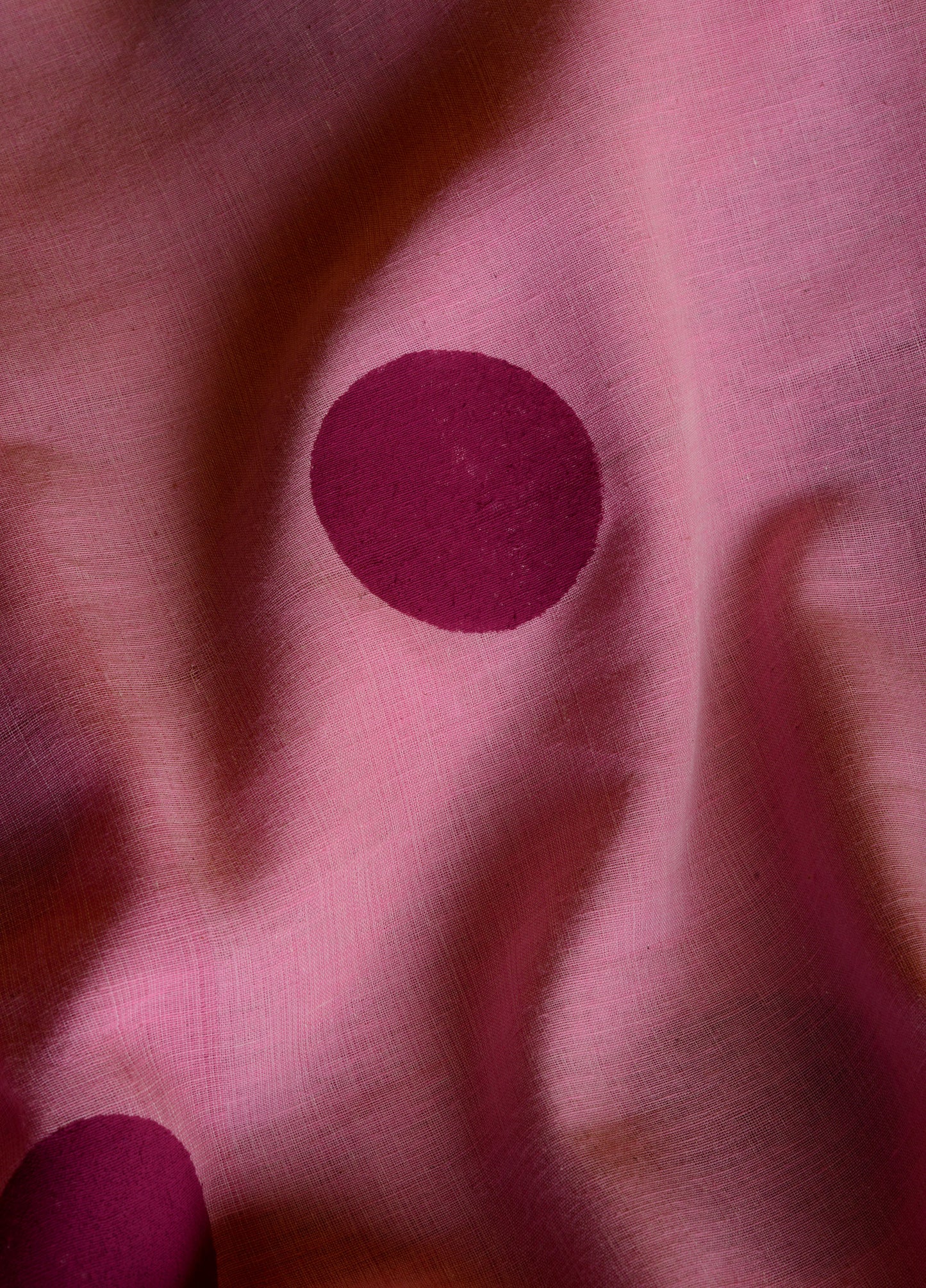 BIG & SMALL POLKA DOTS - HAND BLOCK PRINTED COTTON SAREE