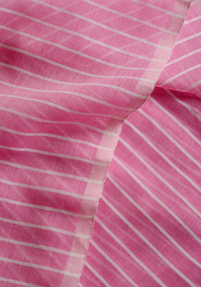 Pink Cotton Lines Saree