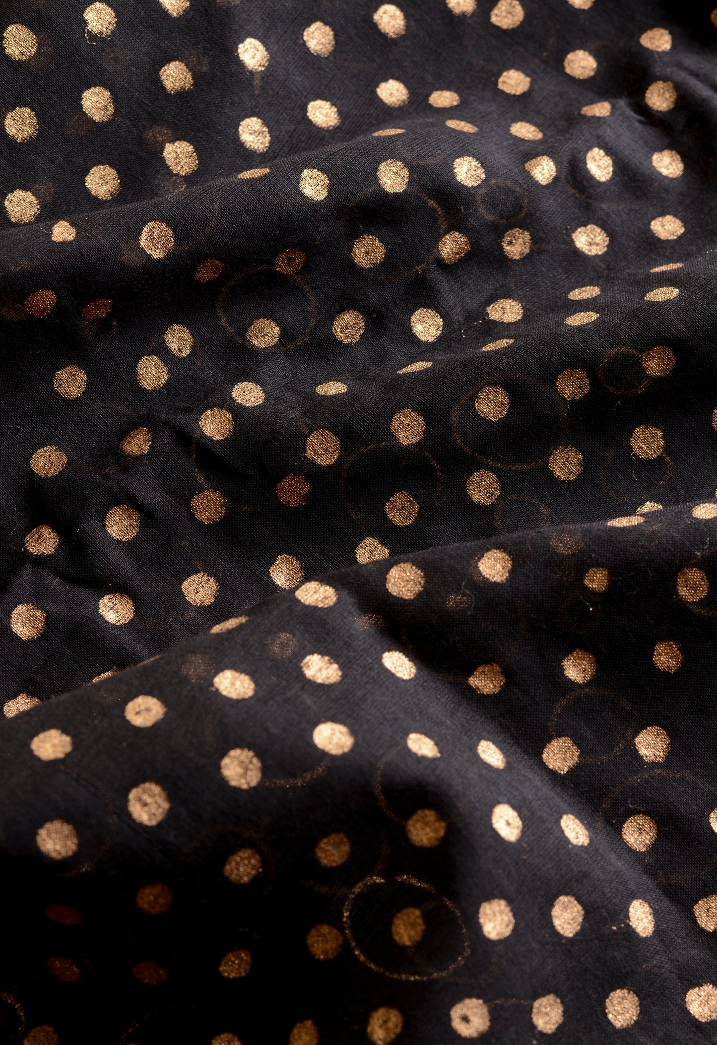 BLACK & GOLD - HAND BLOCK PRINTED COTTON SAREE