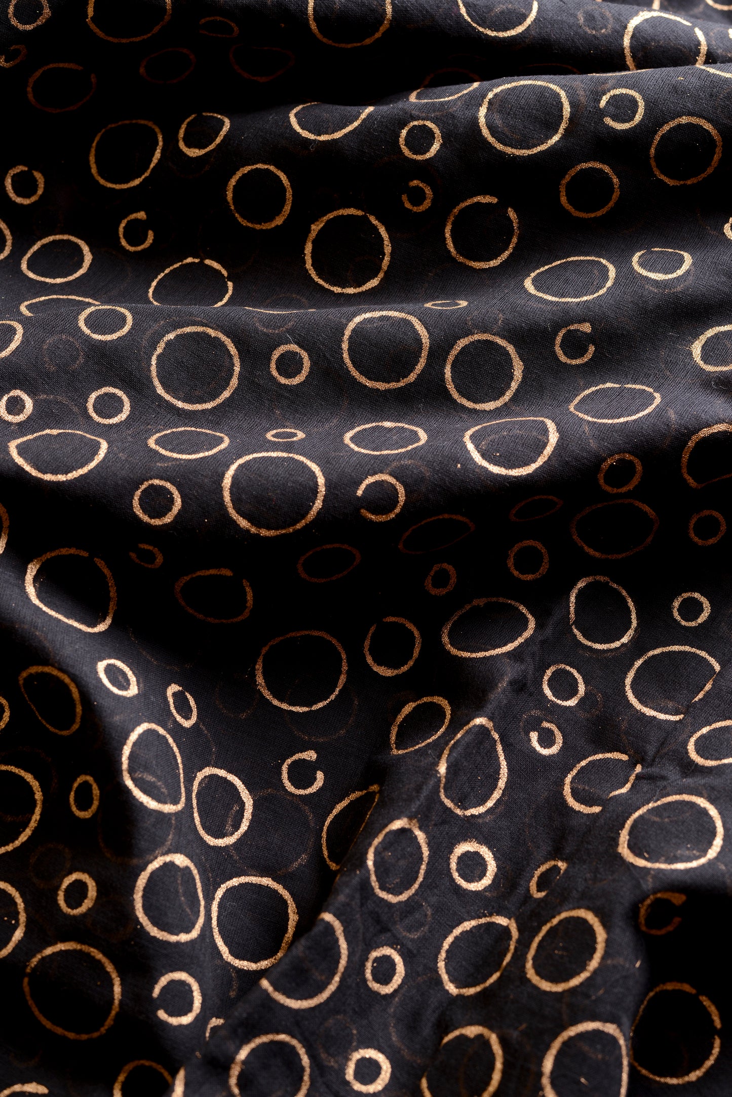 BLACK & GOLD - HAND BLOCK PRINTED COTTON SAREE