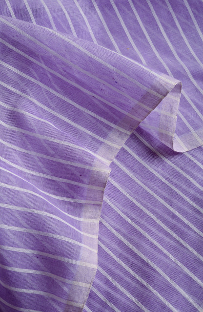 Violet Cotton Lines Saree
