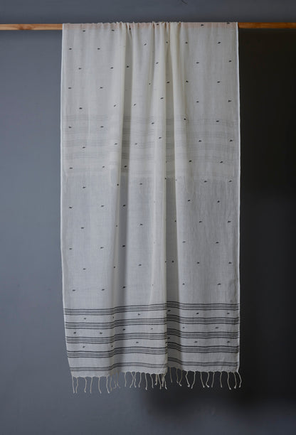 Black and White Jamdani Dupatta