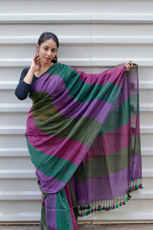 MULTICOLOUR ZARI LINES SAREE