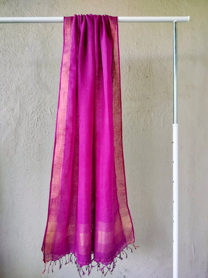 Dark Magenta Linen Dupatta