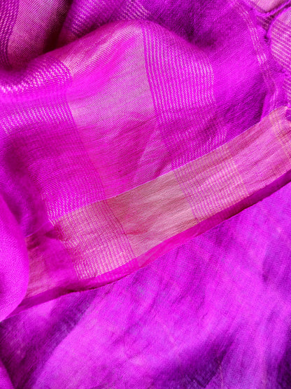 Dark Magenta Linen Dupatta