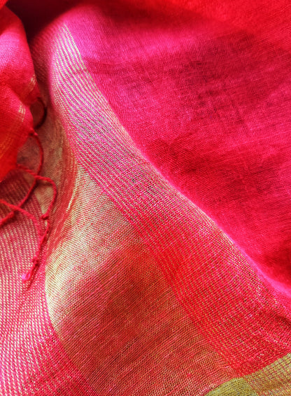 Red Linen Dupatta