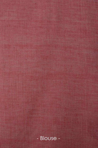 Handwoven Red Lotus Bawanbooti Saree