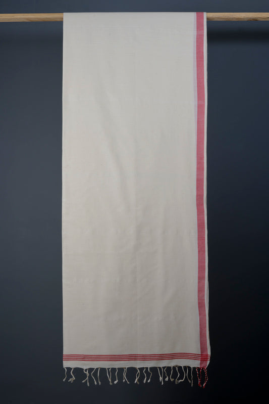 Laal - Shada - Handwoven Cotton Saree