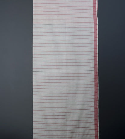 Red White Cotton Line (Half/Half) Saree