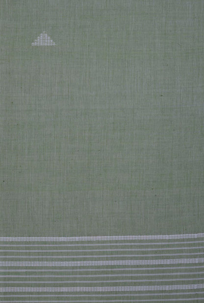 Handwoven Bawanbooti Saree Mint Green and White