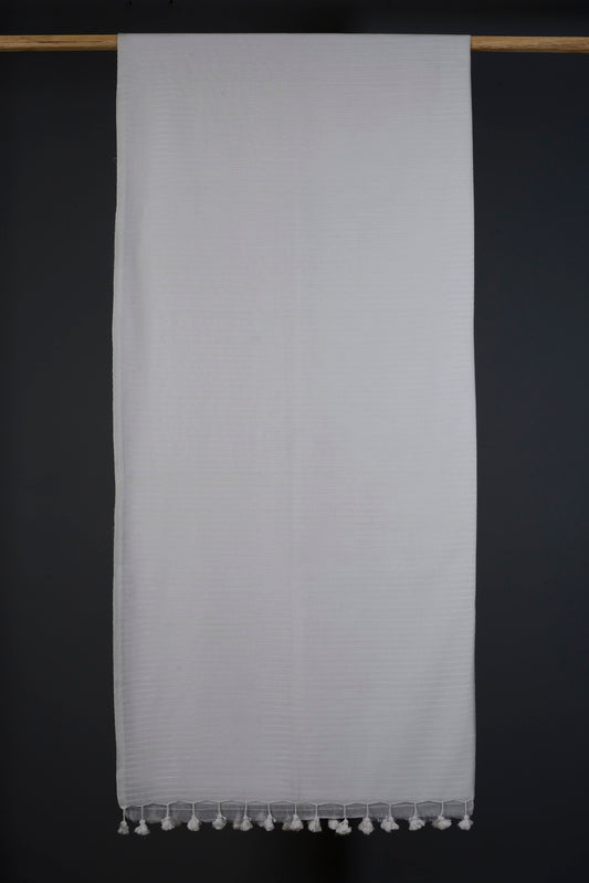 White Cotton Line Saree