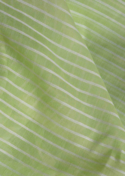 Light Green Cotton Lines Saree