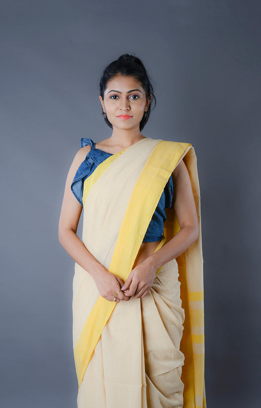 Yellow Cotton Saree